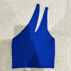 Ribbed one shoulder crop top